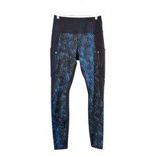 Leggings ajustados Athleta para mujer negros y verdes florales escarcha de alta travesía talla L Leggings price