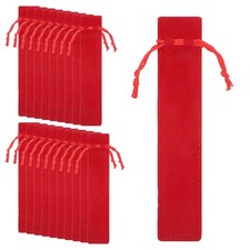 Estuche de terciopelo con cordón para bolígrafos, 20 unidades, color rojo. Pencil Estuche price