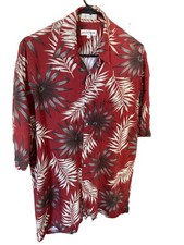 Camisa Hawaiana Manga Corta Abotonada Pierre Cardin Para Hombre Med Borgoña y Beige Camisa de hombre price
