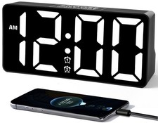 Reloj despertador digital con pantalla de números grandes y carga USB Despertadores y radios price