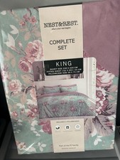 Juego completo de funda nórdica para cama tamaño king Nest & Rest Flowers NUEVO FRANQUEO GRATUITO Set de cama / set de descanso price