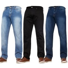 Pantalones de mezclilla para hombre de pierna recta elásticos básicos informales de trabajo regulares grandes cinturas altas Jeans/ Denim Pantalones de hombre price