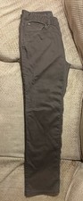 Pantalones prAna Para Hombre Marrón Calce Ajustado Algodón Sarga 34x32 5 Bolsillos Botón Cremallera Pantalones de hombre price