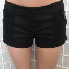 **Bebe Pantalones Cortos Negros con Cremallera Bolsillo Puños Para Mujer Ropa Informal Talla 6 Bebé Shorts price