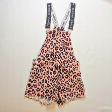 Pantalones Cortos Bebe Niñas M (10/12) Rosa y Negro Estampado Leopardo Dobladillo Deshilachado Logo Bebé Shorts price