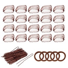Juego de red para cabello de moño de ballet de 65 piezas para niñas y mujeres, moño marrón red pelo de ballet... Horquillas, diademas y bandas para el pelo price