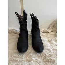 Botas al tobillo occidentales holgadas negras Rocket Dog para mujer botines apilados de tacón bloque Botas de mujer price