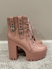 Botas de combate Cape Robbin para mujer rosa malva plataforma Elinda talla 8 Botas de mujer price