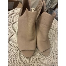 Botines Antonio Melani Cuero Desnudo Punta abierta Tacón Bloque Recorte Perforado 8.5M Botas de mujer price