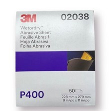 3M Wetordry Abrasive Sandpaper Sheet (02038, 2038), 400 Grit, 50 Count Sábana price