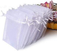 100 Bolsas de Organza Blanca Premium 10x12CM para Regalos Joyas y Fiesta Artículos de regalo price