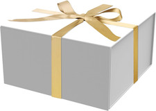 Caja Regalo 8x8x4 Pulg Blanca Lujo Tapa Magnética Plegable Dama Honor Novia Artículos de regalo price