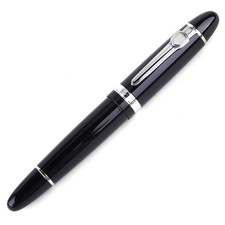 Pluma Estilográfica Laca Negra y Plata Plumín Medio Exquisita para Escribir Suave al Pluma estilográfica price
