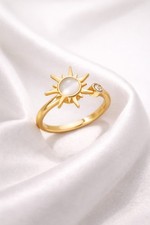 Bague spinner Soleil Anti Stress soleil Doré ajustable Acier Inoxydable Femme Anillo de bisutería price