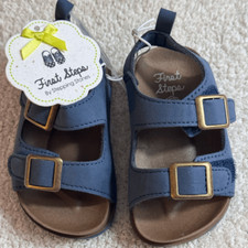 First Step by Stepping Stones Sandalias Niños Talla 4 Doble Correa Zapatos Azul Marino Nuevo Zapatos unisex de primeros pasos para niño price