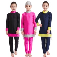 Niñas Modesto Traje de Baño Cubierta Completa Musulmana Niñas Burkini Niños Traje de Baño Ropa de Playa 22 Ropa de playa para niña price