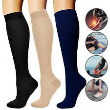 3 pares de calcetines de compresión de 20-30 mmHg - Soporte hasta la rodilla Calcetines hasta la rodilla / medias price