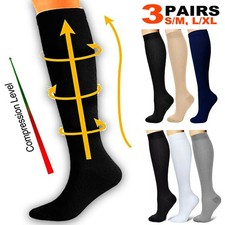 3 Pares Calcetines de Compresión Medios Ortopédico de Pie Hasta la Rodilla Soporte Calcetines hasta la rodilla / medias price