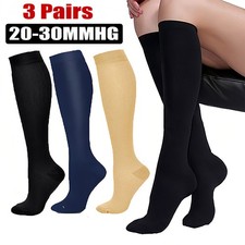 3 pares calcetines de compresión de 20-30 mmHg-Soporte hasta la rodilla deportes Calcetines hasta la rodilla / medias price