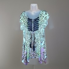 Top túnica World Unity mujer S multicolor boho pañuelo dobladillo festival hada Túnica modest fashion price