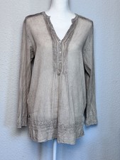 Túnica lavada vintage para mujer Noelle talla S/M avena manga larga 100 % algodón boho Túnica modest fashion price