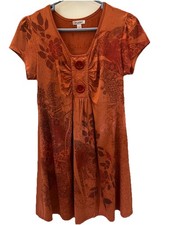 Túnica De Colección DB Sport Óxido/Canela Elastizada Cachemira y Rosas Cuello Redondo S Hecha en EE. UU. Túnica modest fashion price