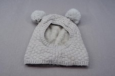 Sombrero de bebé tejido gris con forro de piel sintética y pompones Gorro para bebé price