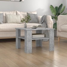 Mesa de centro gris concreto mesa lateral de salón madera de ingeniería 60x60x42 cm Orta Sehpa price