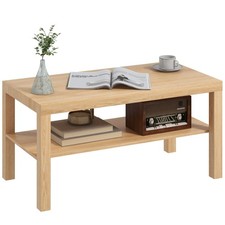 HOMCOM Mesa de Centro con Estante de Almacenamiento, Mesa de Centro Rectangular, Natural Orta Sehpa price