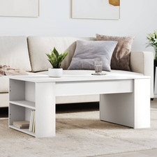 Mesa de Centro Blanca 102x55x42 cm Madera de Ingeniería Minimalista Estante Almacenamiento Compacto Orta Sehpa price