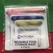 Bolsas de almacenamiento reutilizables bolsas de alimentos sello hermético aptas para congelador, paquete de 6 Bolsa porta comida price