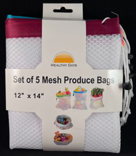 Healthy Days - Bolsas de malla para productos - Juego de 5 - Cada bolsa 12" x 14" - Almacenamiento de alimentos Bolsa porta comida price
