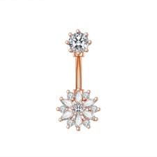 Barras para el vientre Anillos para el ombligo Doble Cristal Anillo para el ombligo Piercing para el cuerpo Joyería Piercing de oro y plata price
