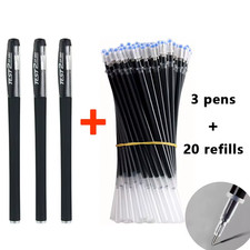 Juego de bolígrafos de gel negro azul rojo recarga pluma de gel punta de bala 0,5 mm sopa escolar y de oficina Kalem Seti price