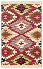 Alfombra roja viva estilo Kilim reversible ecológica salón 80x150 cm Kilim price