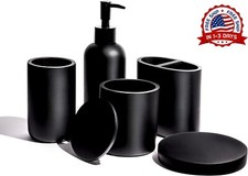 Set de baños accesorios cosas para baño organizador juego negro 5 piezas Nuevo Set de accesorios de baño price
