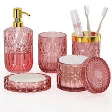 Juego de accesorios de baño para decoración de baño vintage con cristal Set de accesorios de baño price