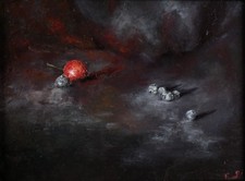 Dipinto a olio natura morta frutta mirtilli e ciliegia Quadro originale 30×40 cm Dipinto a Olio price
