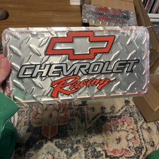 License Plate, Chevrolet Racing with Red Bow Tie Logo and Diamond Plating Papyon price