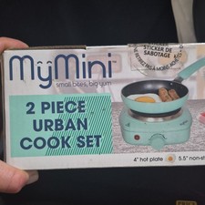 MyMini Juego de Cocina Urbana de 2 Piezas Placa Caliente Eléctrica Estufa 1 Quemador Sartén 500W Ankastre Setler price