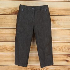 Pantalones Cato Capri Mujer Talla 4 Marrón Oscuro Algodón Tiro Medio Pierna Recta Frente Plano Pantaloni Capri Mujer price