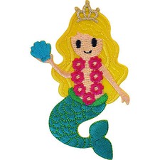 Parche bordado de hierro en sirena coser insignia niñas ropa bordado apliques Ferri de Stiro price
