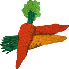 Parche de zanahoria bordado sobre verduras coser en insignia ropa bordado artesanal Ferri de Stiro price