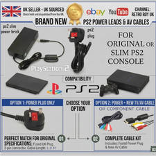 Adaptador de fuente de alimentación original o delgado PS2 PlayStation 2 enchufe o agregue cable de TV del Reino Unido Accesorios TV price