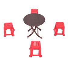 Dollhouse Table Chair Set Miniature Dollhouse Furniture 1/12 Scale Detailed With Set Tavolo y Sedie price