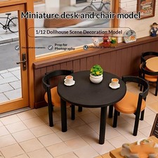 1Set 1/12 Miniature Dining Table Chair Set Dollhouse Furniture Micro Scene Decor Set Tavolo y Sedie price