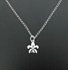 Collar De Flores De Plata Con Un Diamante, 14"/36 Cm Collar con Diamante price