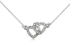 COLLAR COLGANTE CORAZÓN CON STRASS CRISTALES TONO DIAMANTE Y CADENA PLATEADA Collar con Diamante price