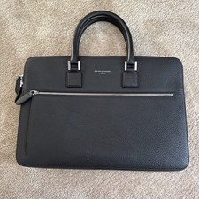 Aspinal of London - Bolso/estuche de documentos con logotipo de cuero granulado Mount Street en relieve Unisex Briefcase price