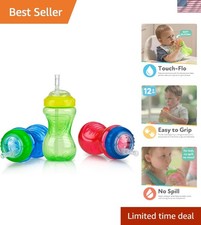 Taza para sorber sin derrames con pajita flexible para niños - Paquete de 3 botellas de 10 onzas - Entrena... Vaso- con Boquilla Vaso para bebé price